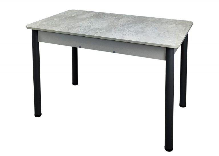 Стол Премьер раздвижной 120 x 80 (+50) см / R40 / ЛДСП Цемент / Опора 4 Графит РУСТ